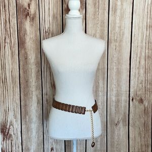 Vintage Wood & Gold Chain Belt 1970’s